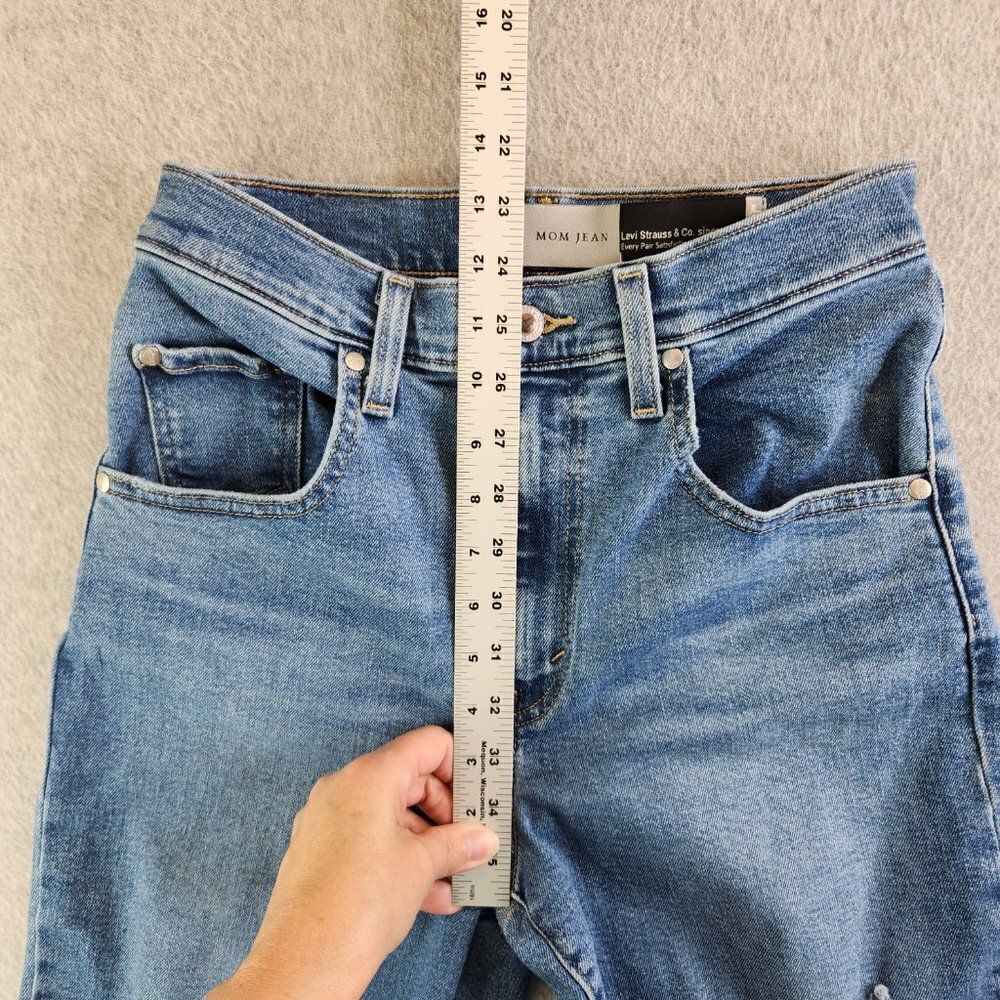 Levis Silvertab Jeans Womens 27 Blue Mom Jean Distressed Tapered High Rise VTG - Picture 10 of 16
